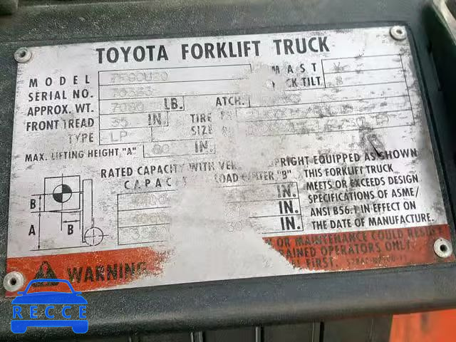 2003 TOYOTA FORKLIFT 70363 зображення 9