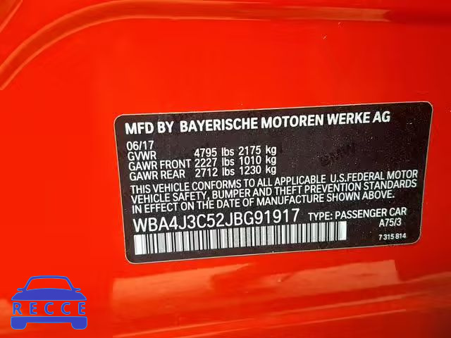 2018 BMW 430XI GRAN WBA4J3C52JBG91917 зображення 9
