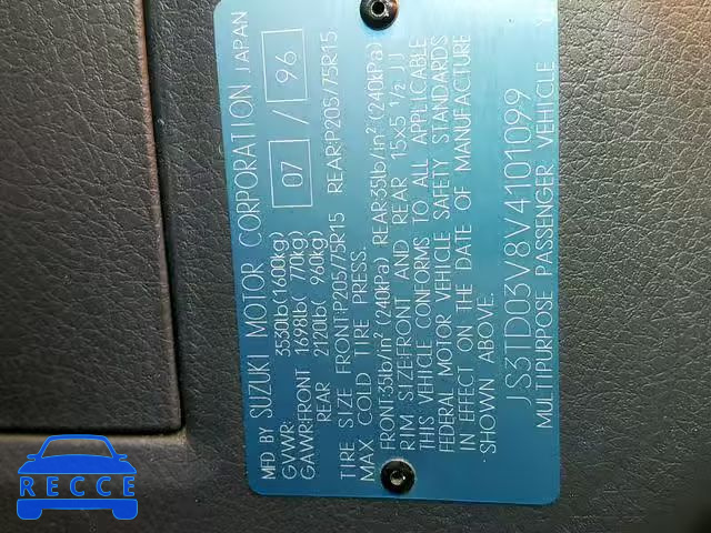 1997 SUZUKI SIDEKICK J JS3TD03V8V4101099 зображення 9