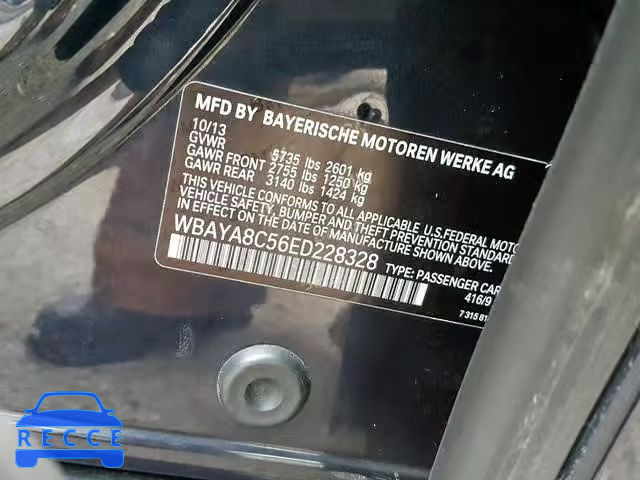 2014 BMW 750 I WBAYA8C56ED228328 зображення 9