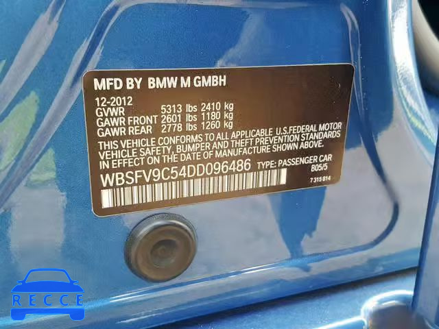 2013 BMW M5 WBSFV9C54DD096486 зображення 9
