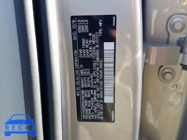 2018 VOLVO XC90 T5 YV4102PK6J1373186 image 9