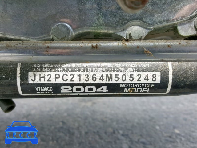 2004 HONDA VT600 CD JH2PC21364M505248 зображення 9