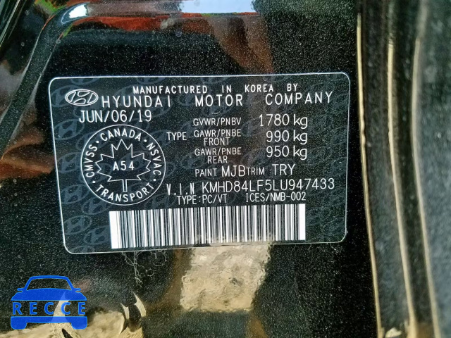 2020 HYUNDAI ELANTRA SE KMHD84LF5LU947433 image 9