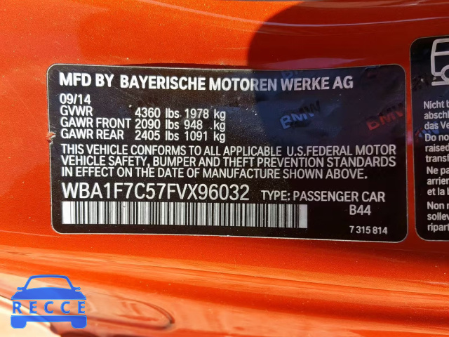 2015 BMW 228 XI WBA1F7C57FVX96032 image 9