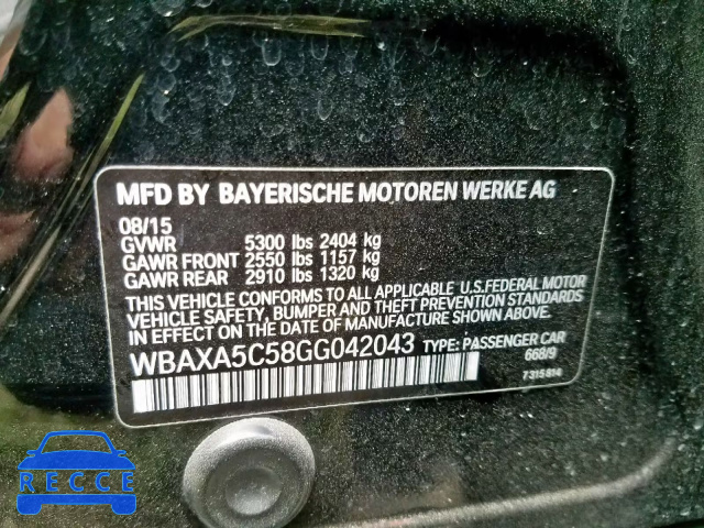 2016 BMW 535 D WBAXA5C58GG042043 image 9