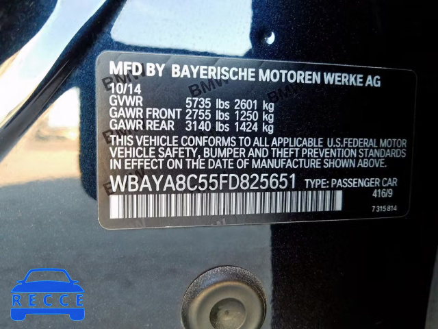 2015 BMW 750 I WBAYA8C55FD825651 зображення 9
