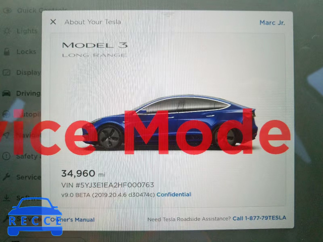 2017 TESLA MODEL 3 5YJ3E1EA2HF000763 Bild 7