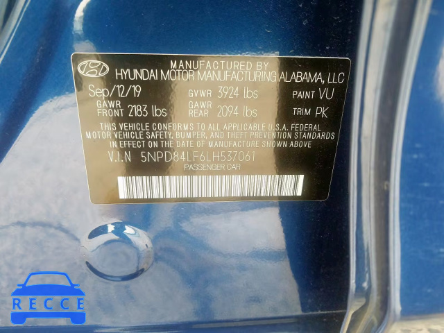 2020 HYUNDAI ELANTRA SE 5NPD84LF6LH537061 Bild 9