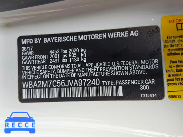 2018 BMW 230I WBA2M7C56JVA97240 зображення 9