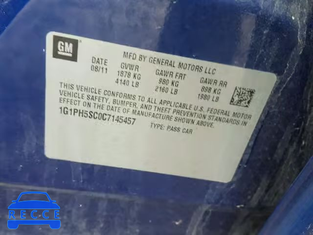 2012 CHEVROLET CRUZE LTZ 1G1PH5SC0C7145457 image 9