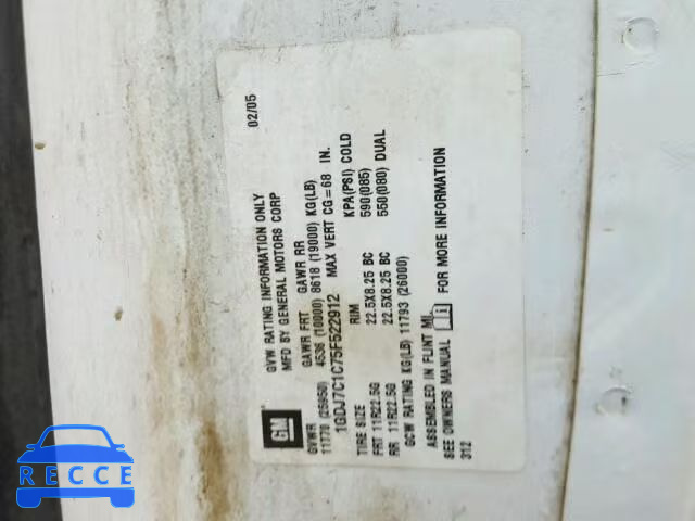 2005 GMC C7500 C7C0 1GDJ7C1C75F522912 image 9