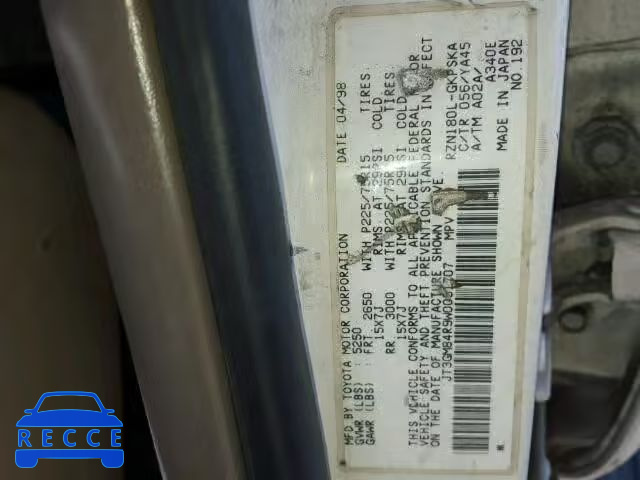 1998 TOYOTA 4RUNNER JT3GM84R9W0031707 image 9