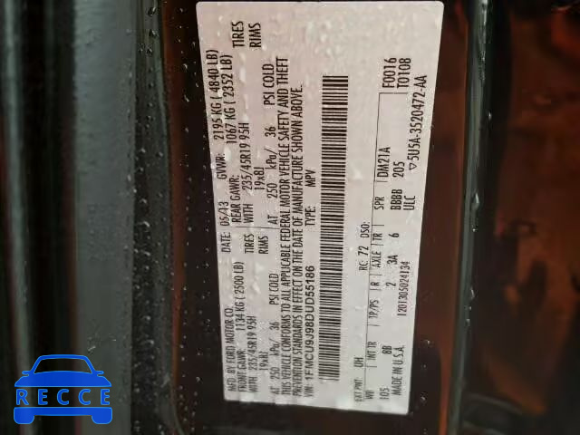 2013 FORD ESCAPE TIT 1FMCU9J98DUD55186 image 9