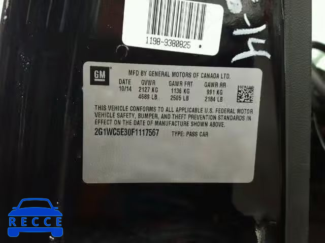 2015 CHEVROLET IMPALA LIM 2G1WC5E30F1117567 image 9