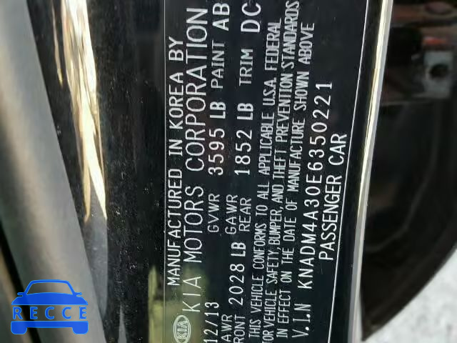 2014 KIA RIO LX KNADM4A30E6350221 image 9