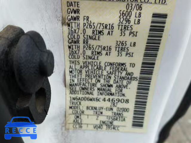 2006 NISSAN FRONTIER S 1N6AD06WX6C446908 зображення 9