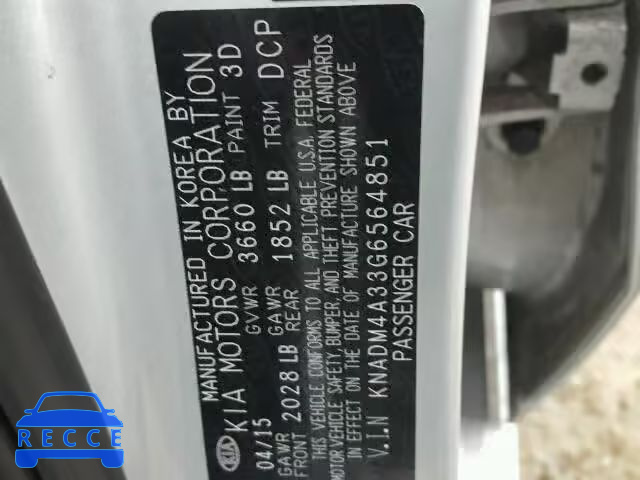 2016 KIA RIO LX KNADM4A33G6564851 image 9
