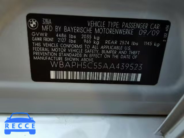 2010 BMW 328I SULEV WBAPH5C55AA439523 image 9