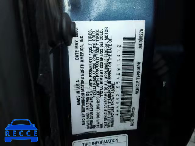 2004 MITSUBISHI ENDEAVOR L 4A4MM21S54E013412 image 9