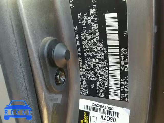 2005 TOYOTA SIENNA XLE 5TDZA22C15S341211 image 8