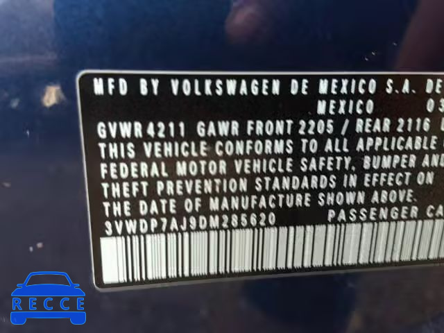2013 VOLKSWAGEN JETTA SE 3VWDP7AJ9DM285620 image 8
