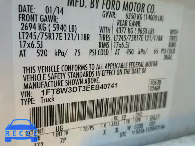 2014 FORD F350 SUPER 1FT8W3DT3EEB40741 image 9