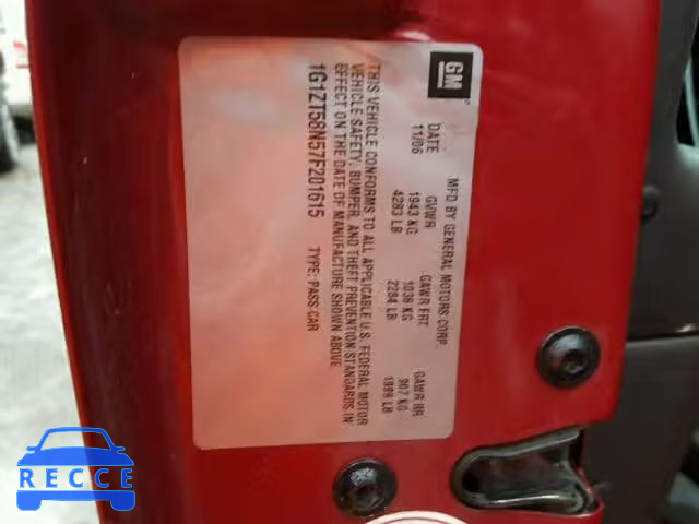 2007 CHEVROLET MALIBU LT 1G1ZT58N57F201615 зображення 9