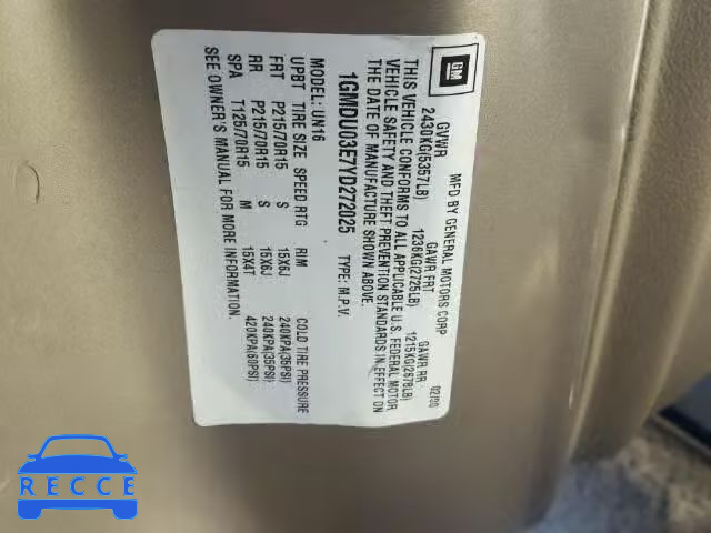 2000 PONTIAC MONTANA 1GMDU03E7YD272025 image 9