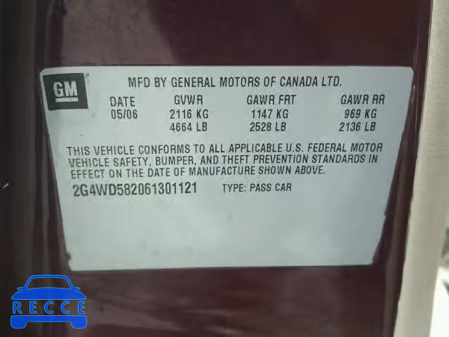 2006 BUICK LACROSSE C 2G4WD582061301121 зображення 9