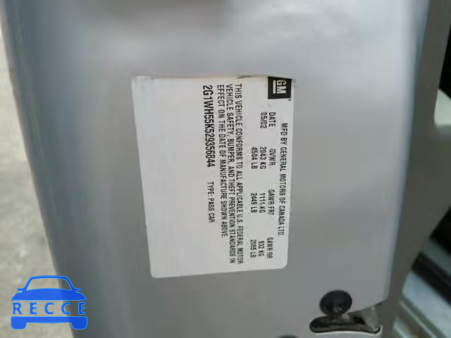 2002 CHEVROLET IMPALA LS 2G1WH55K529356844 image 9