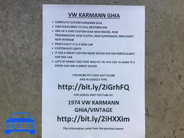 1974 VOLKSWAGEN KARMANGHIA 1442727517 Bild 9