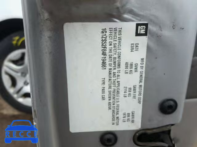 2004 CHEVROLET MALIBU 1G1ZS52F84F194661 image 9