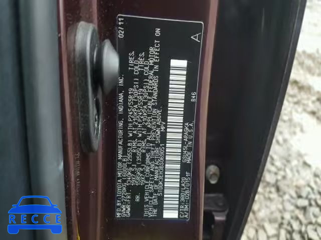 2011 TOYOTA HIGHLANDER 5TDDK3EH3BS069051 image 8