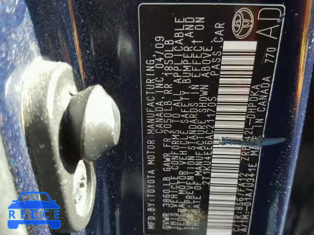 2010 TOYOTA MATRIX 2T1KU4EE6AC211705 image 9