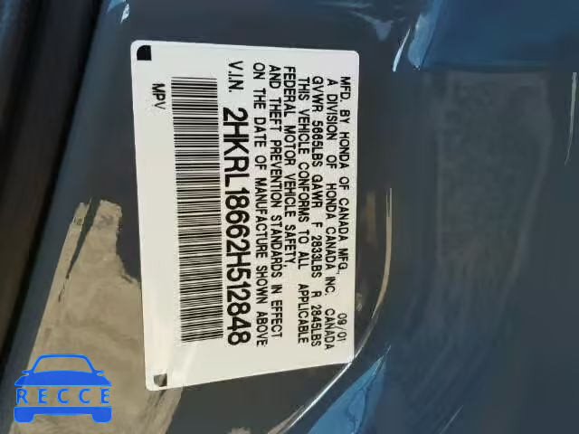 2002 HONDA ODYSSEY EX 2HKRL18662H512848 image 9