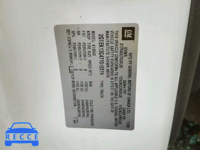 2007 GMC SIERRA K15 2GTEK13C471519319 image 9