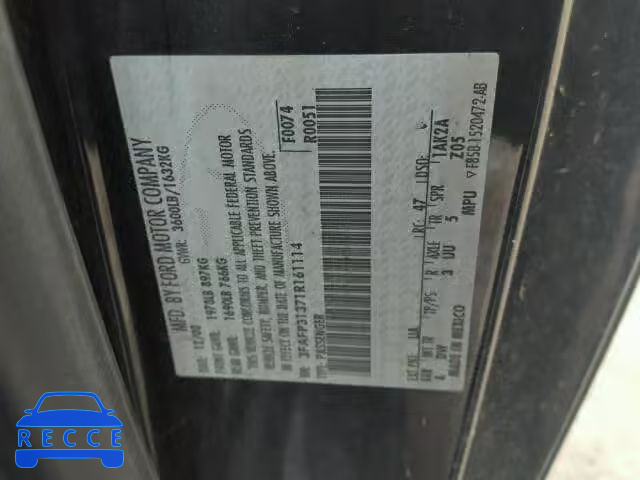 2001 FORD FOCUS ZX3 3FAFP31371R161114 image 9