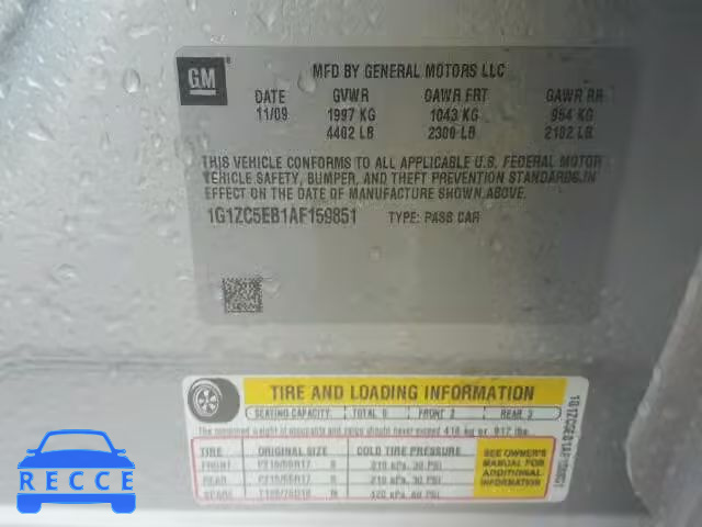 2010 CHEVROLET MALIBU 1LT 1G1ZC5EB1AF159851 зображення 9