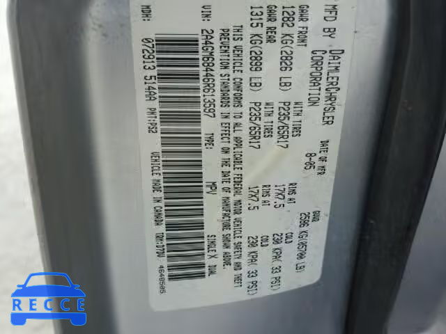 2006 CHRYSLER PACIFICA T 2A4GM68446R613597 Bild 9