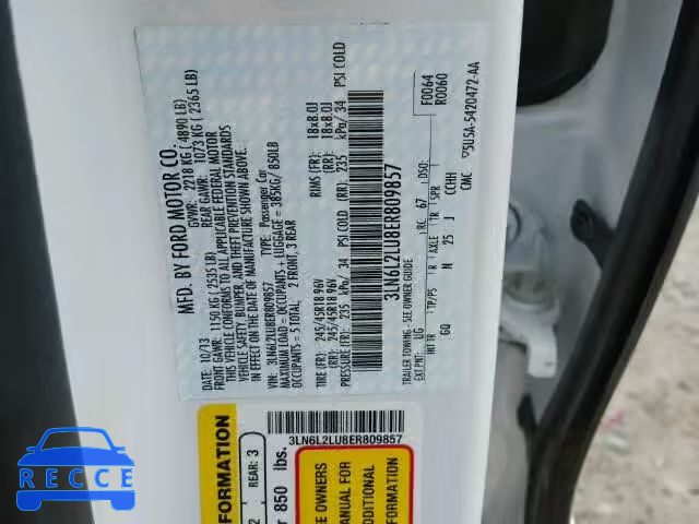 2014 LINCOLN MKZ HYBRID 3LN6L2LU8ER809857 image 9