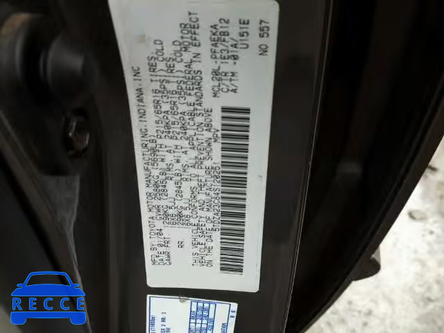 2004 TOYOTA SIENNA 5TDZA23C84S120251 image 9