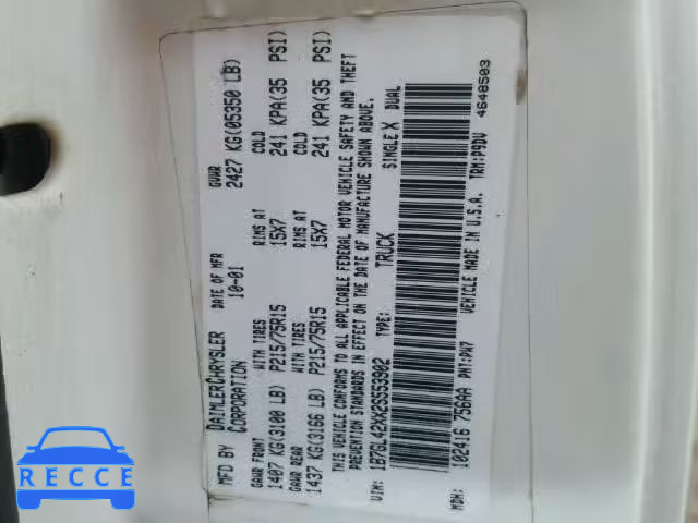 2002 DODGE DAKOTA SLT 1B7GL42XX2S553902 image 9