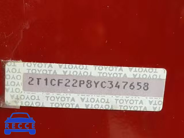 2000 TOYOTA CAMRY SOLA 2T1CF22P8YC347658 зображення 9