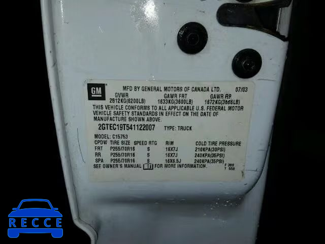 2004 GMC SIERRA C15 2GTEC19T541122007 image 9