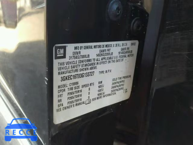 2003 GMC YUKON XL C 3GKEC16T83G133727 image 9