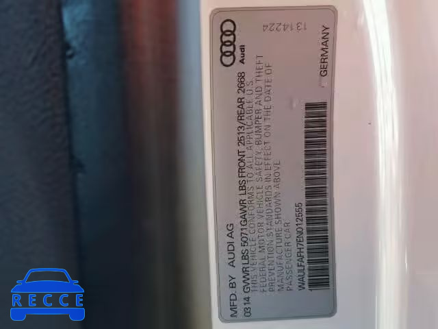 2014 AUDI A5 QUATTRO WAULFAFH7EN012555 image 9