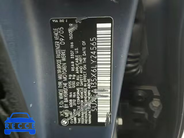 2006 BMW X5 3.0I 5UXFA135X6LY24565 image 9