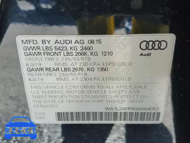 2016 AUDI Q5 PREMIUM WA1L2AFP6GA044052 image 9