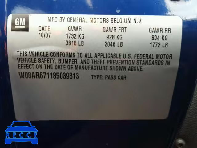 2008 SATURN ASTRA XE W08AR671185039313 Bild 9